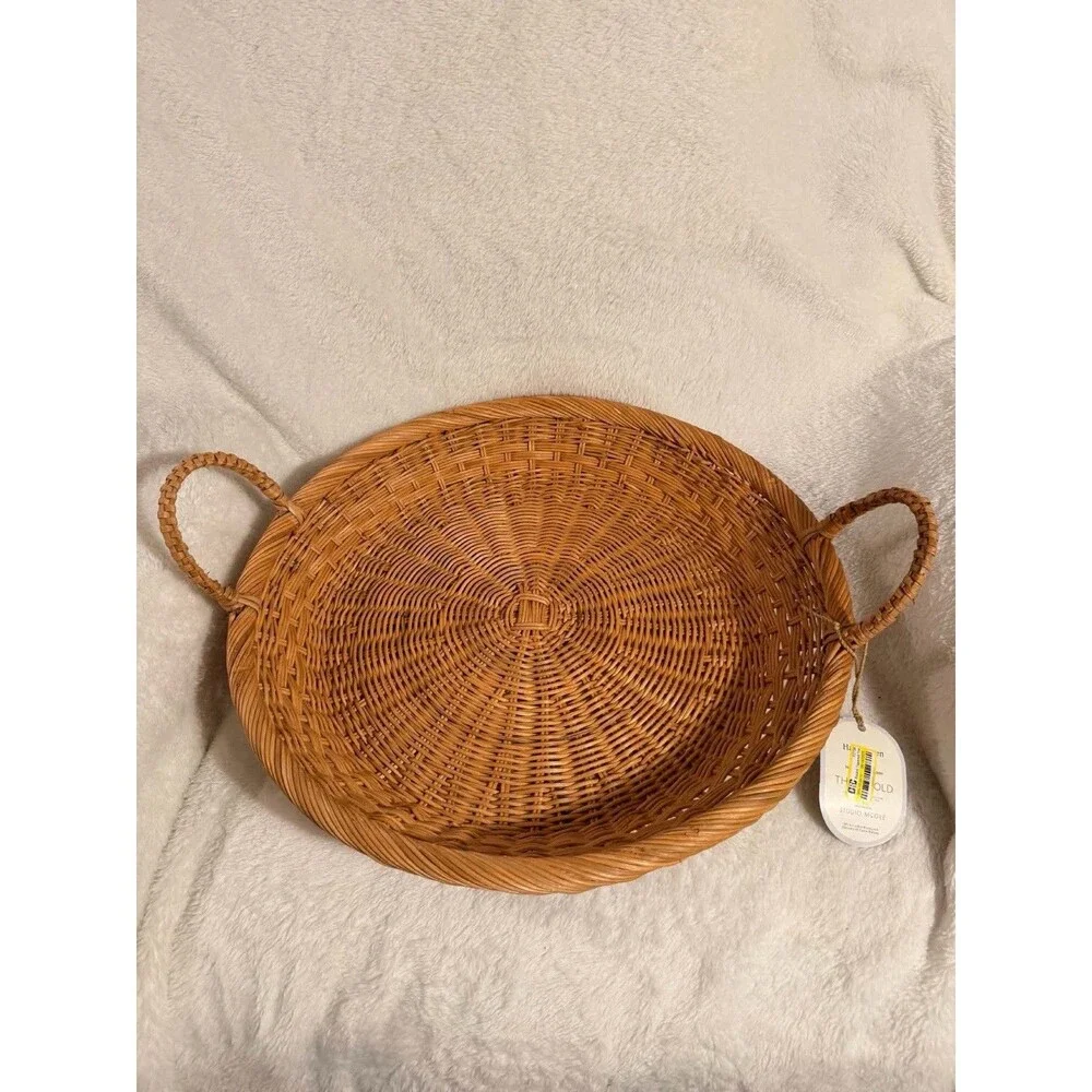 Threshold Studio McGee Round Tapered Decorative Accent Tray New w/ Wear